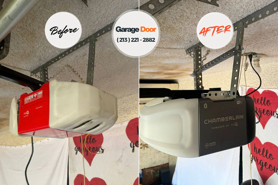 Before and after: garage door repair Lakewood, OH